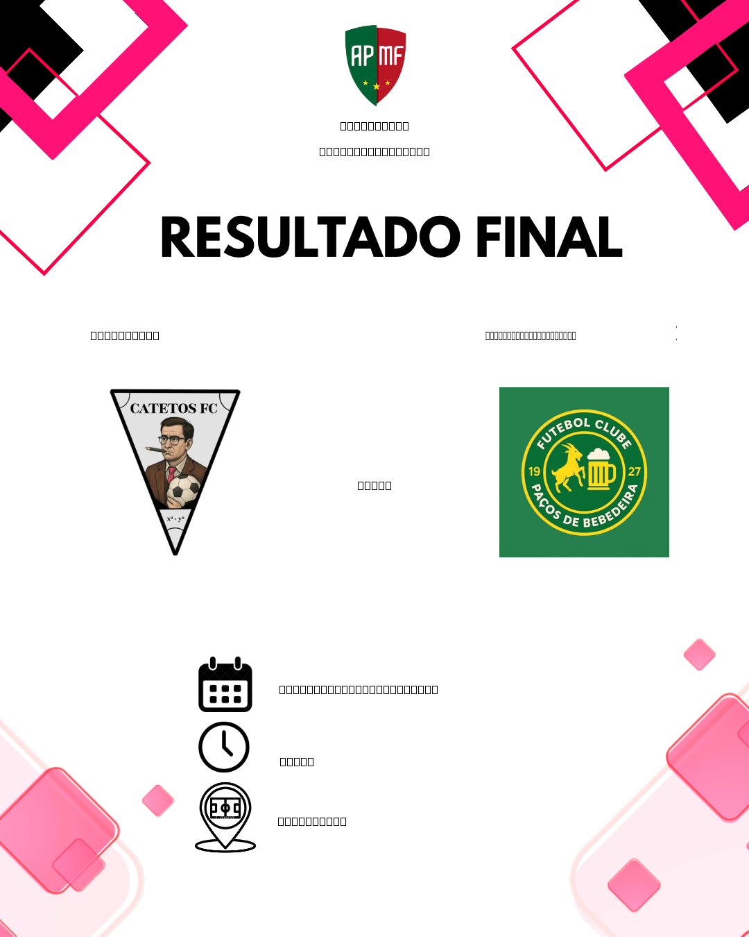 Resultado final do último jogo dos Catetos